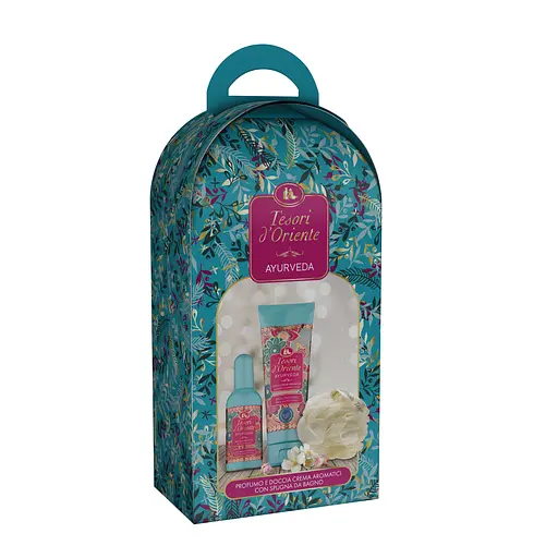 Подарунковий набір Tesori d'Oriente зі спонжем Аюверда г/д 250 мл тв 100 мл спонж