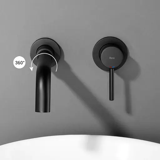 Смеситель для умывальника Rea Lungo Long + Box скрытого монтажа black matt REA-B0371 Черный матовый - фото 7