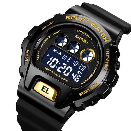 Чоловічий наручний годинник Skmei 1905 Чорний з золотистим - фото 3