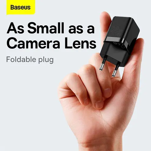 Адаптер-блок живлення мережевий Baseus GAN3 Fast Charger 30 W (CCGN010101) чорний - фото 5