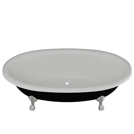 Ванна окремостояча глянцева Amdcon Olmpa 180x90 чорна з литого каменю срібні ніжки OLMPA_180_nzhk-s_BLACK_HL Чорний - фото 7