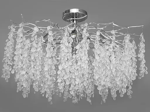 Сучасна алюмінієва кришталева люстра "Гліцинія", 9 ламп, хром - фото 3