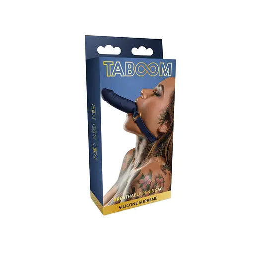 Кляп Taboom Silicone Supreme Breathable Penis Gag синій - фото 7