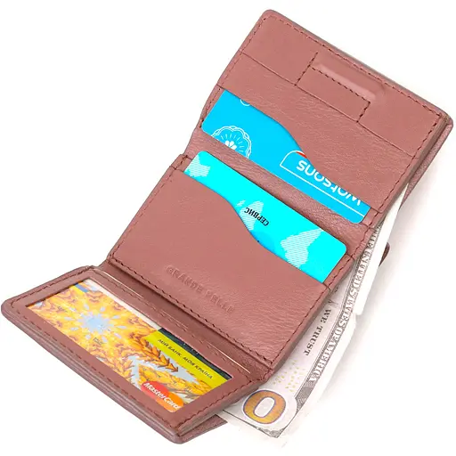 Женский кожаный кошелек Grande Pelle 8х10х1.5 см acs0025867 - фото 5