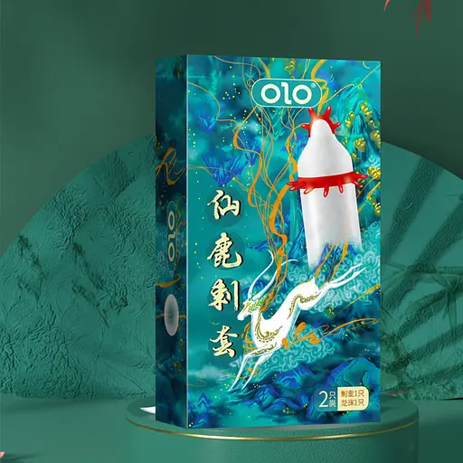 Презервативы стимулирующие с усиками OLO Immortal Deer с силиконовой смазкой 18 см 2 шт.