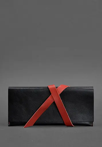 Кожаный женский тревел-кейс Voyager 1.0 черный с красным. - фото 2