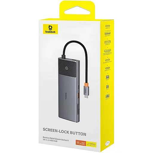 Переходник HUB Baseus Metal Gleam II OS 10in1 Dual Display (B00061800123-01) Cosmic Black - фото 5