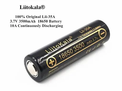 Универсальный аккумулятор Liitokala Lii-35A 18650 3500 mAh (Черный) - фото 2