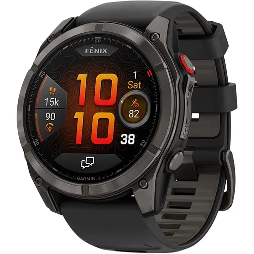 Смарт-часы Garmin Fenix 8 Pro AMOLED Sapphire 51 мм Carbon Gray DLC Titanium with Black/Pebble Gray Silicone Band 010-03199-01 (145029)
