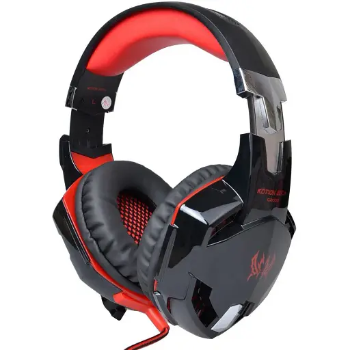 Геймерські навушники Kotion Each G2000 Pro Gaming з підсвіткою чорно-червоні - фото 3