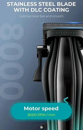 Триммер VGR V-273 c 6 насадками аккумуляторная машинка для стрижки дисплей Черный с Зеленым 10 Вт - фото 4