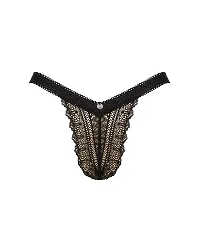 Кружевные трусики с заниженной талией Obsessive Estiqua panties черные M/L - фото 5