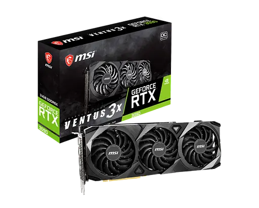 Видеокарта GeForce RTX 3090 24GB MSI Ventus 3X OC (RTX 3090 VENTUS 3X 24G OC) Б/У - фото 1