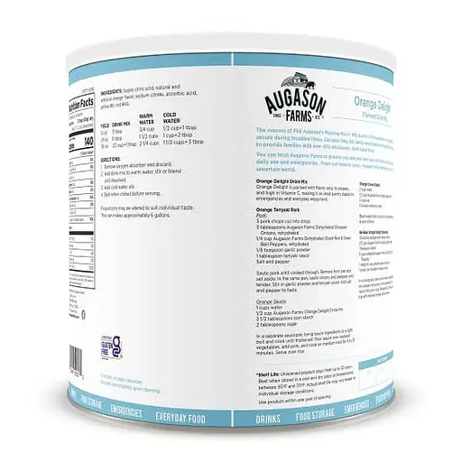 Апельсиновый напиток сублимированный с большим сроком годности до 30 лет Augason farms, 66 порций (101092) - фото 2