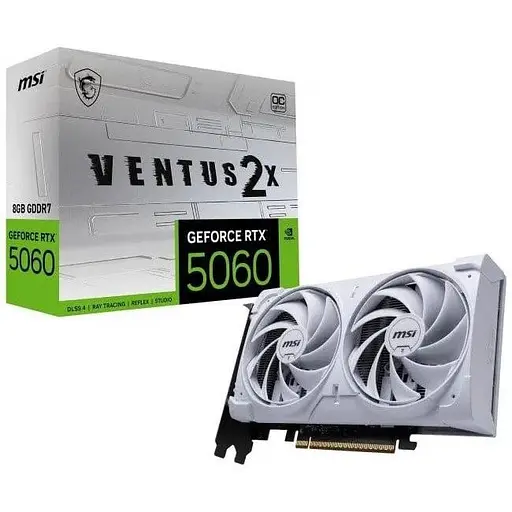 Відеокарта MSI GeForce RTX 5060 8GB Ventus 2X OC White - фото 1