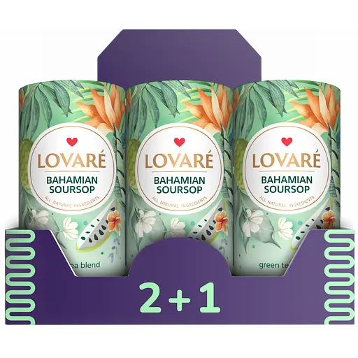 Чай зеленый Lovare Bahamian Soursop 240 г (3 шт. х 80 г)