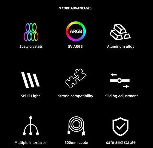 Підставка для відеокарти Coolmoon GT8 ARGB White (GT8-White) U1 - фото 7