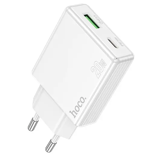 МЗП Hoco C142A Direct PD20W+QC3.0 (1USB-A/1C) White
