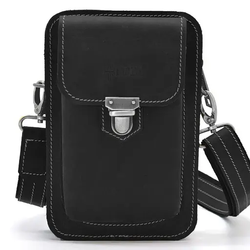 Чоловіча шкіряна сумка на пояс TARWA 20х13.5х5 см sum0026016 - фото 1