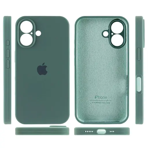 Чехол Epik Silicone Case Full Camera Protective AA для Apple iPhone 16 Plus 6.7 Зеленый/Pine green - фото 4