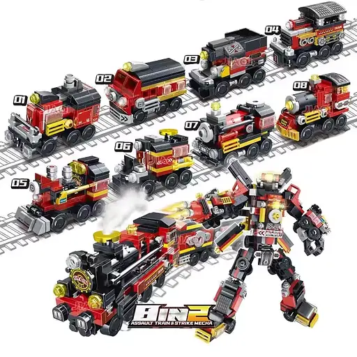 Конструктор Залізничний транспорт, від 91 деталі, робот-потяг, (В асортименті) - фото 2