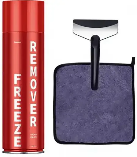 Набор для разморозки автомобильного стекла спрей антилед Baseus Melting Point Deicer Red ACCBJ-09 Красный - фото 1