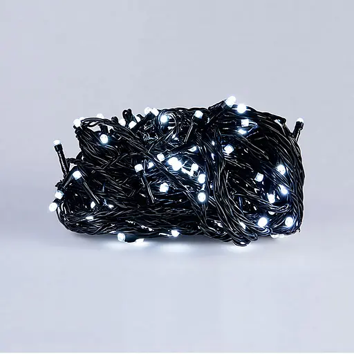 Новорічна гірлянда кімнатна нитка GarlandoPro 22 м 220 LED чорний провід Біле світло W220LED22MBW - фото 2