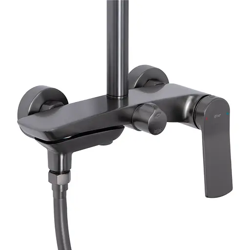 Душевая система универсальная Qtap Slavonice на три потребителя (с изливом) QTSLA111GMB45910 Gunmetal Black PVD, Шлифованный черный хром - фото 4