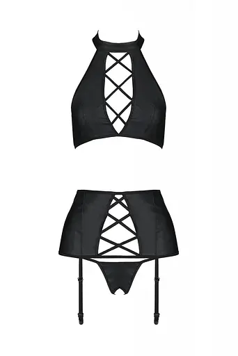 Комплект из экокожи Passion Nancy Set black 4XL/5XL - фото 3