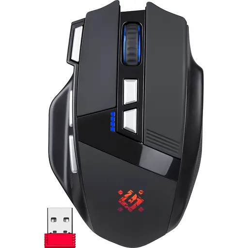 Мышка Defender Knight GM-885, беспроводная, игровая, 8кн., 3200 dpi., 400 mAh, черная - фото 4