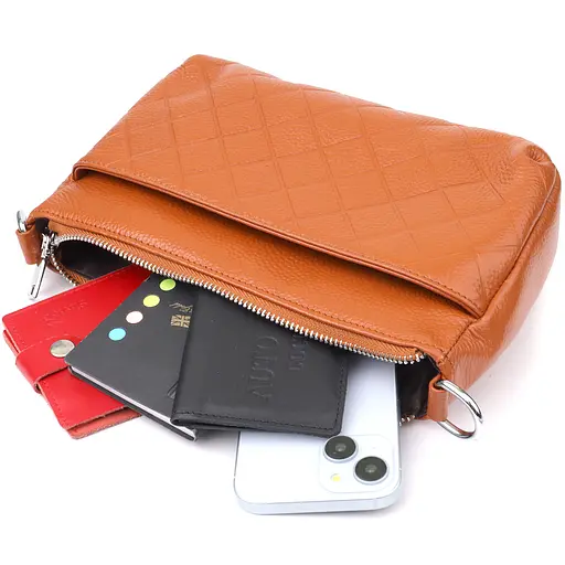 Женская сумка Vintage из натуральной кожи с двумя ремешками 25х16х8 см sum0027591 - фото 8