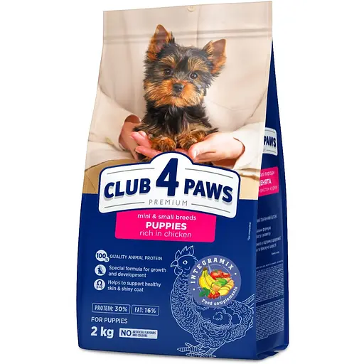 Сухий корм Club 4 Paws Premium для цуценят мініатюрних та малих порід Курка 2 кг - фото 1