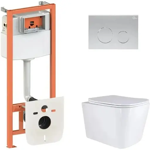 Набір Q-tap Nest 4 в 1 підвісний унітаз Tern Ultra Quiet 525x345x360 + комплект інсталяції QT17332303AW47509 - фото 1
