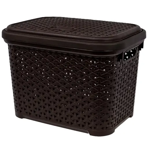 Корзина DIOMEDEO с крышкой 18 л коричневая (К21-534)  - фото 1