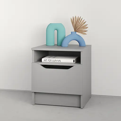 Приліжкова тумба MebelStar Лілу 40x40x44,5 см Сіра мишка (MBS-1382)