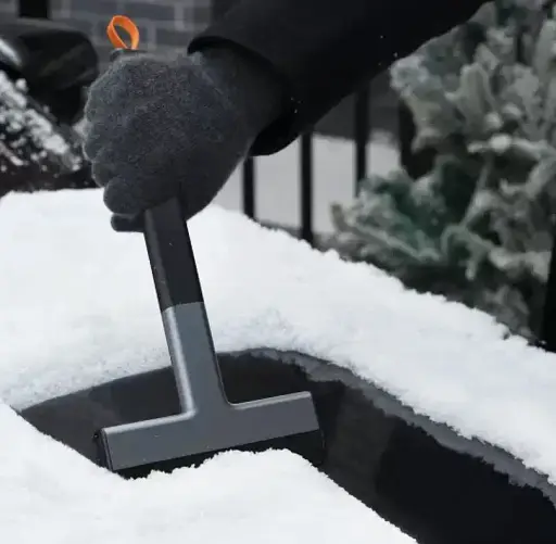 Автомобильный cкребок для снега и льда BASEUS Quick Clean Car Ice Scraper Black CRQU-01 - фото 4