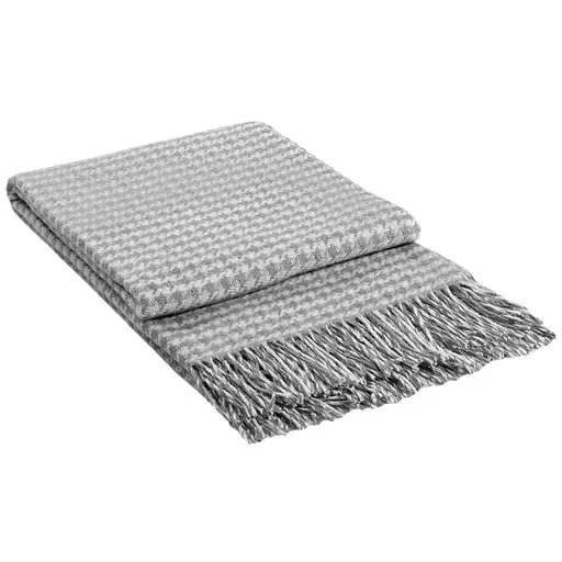 Плед вовняний Vladi Палермо 140x200 біло-сірий - фото 1