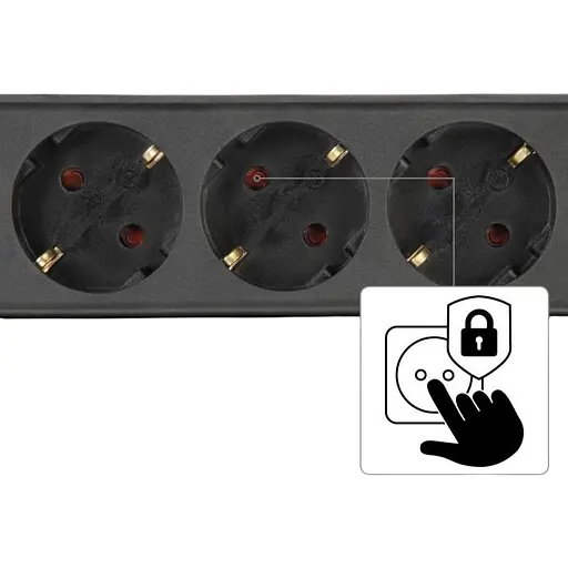 Фільтр-подовжувач HAMA мережевий 6хТип F 3х1.5 мм2, 16 А 5 м чорний - фото 5