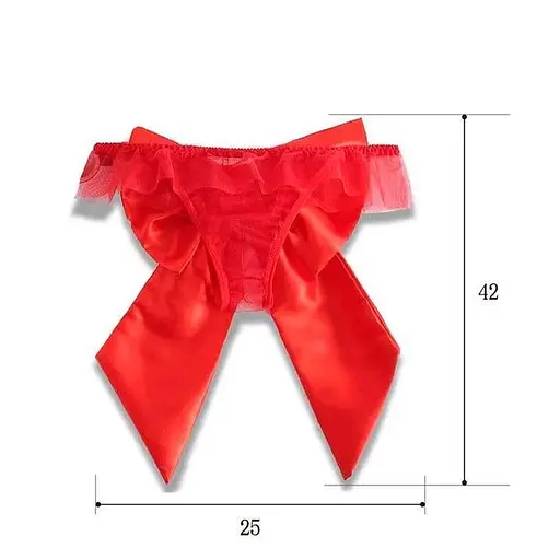 Чарівні трусики з елегантним бантиком S/M Червоний K0698-1 - фото 1