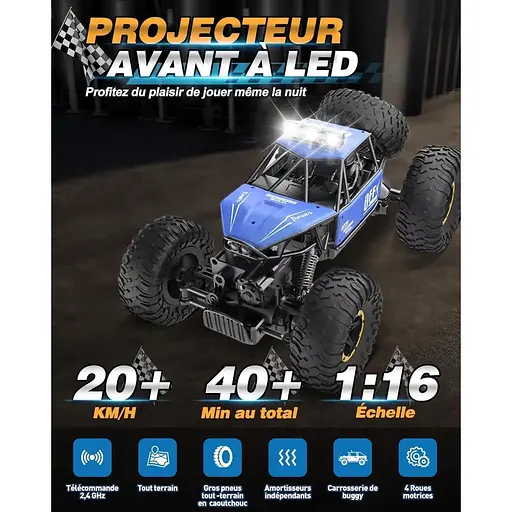 Автомобіль Aucaer з дистанційним керуванням 4x4 All Terrain - висока швидкість 20 км/год з незалежною підвіскою - фото 7