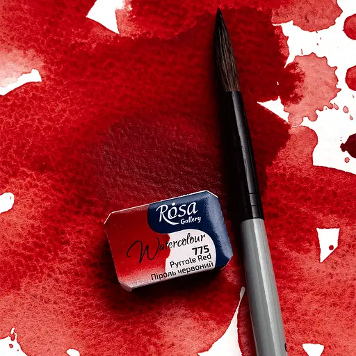 Краска акварельная Пироль красный (775) 2.5 мл Rosa Gallery - фото 3