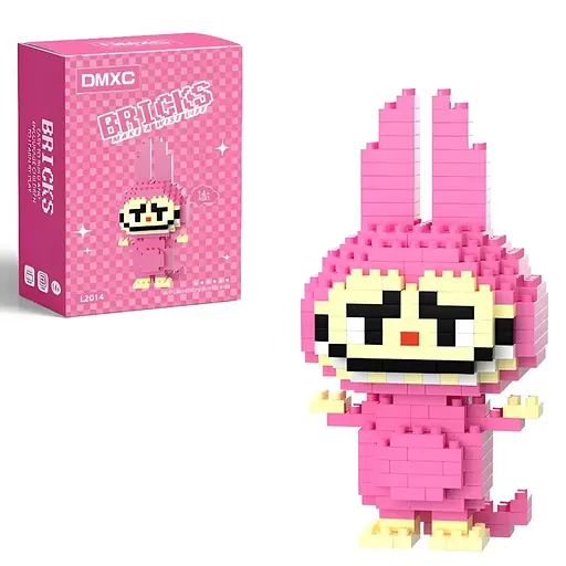 Дитячий конструктор Bricks Зайчик Лабубу малиновий на 150 деталей (2014)