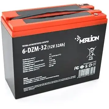 Акумуляторна батарея AGM Merlion 6-DZM-32 12 V 32 Ah M5 тягова - фото 1