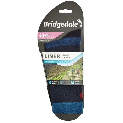 Носки Bridgedale Liner Coolmax Boot 2pr pk Wmn Navy S (1053-710605.445.S) - фото 3