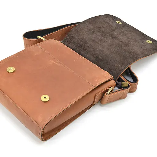 Кожаная мужская сумка через плечо TARWA 26х22х6 см nsa0001278 - фото 8