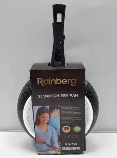 Набір сковорідок Rainberg RB-759 3 предмети 20/24/28 см алюміній мармурове покриття Чорний - фото 4