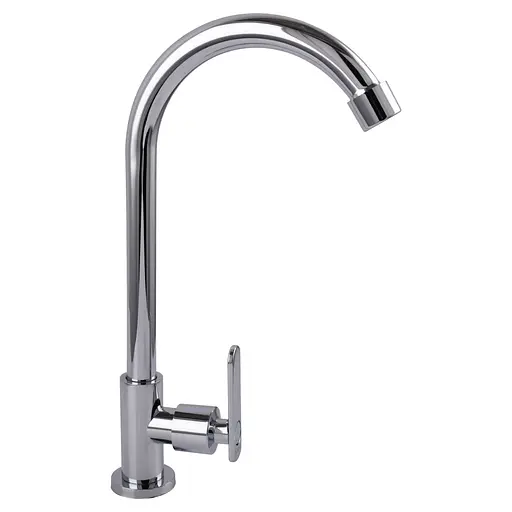 Монокран для умывальника Domino DCC-0001M однорычажный поворотный из нержавеющей стали хромированный - фото 2