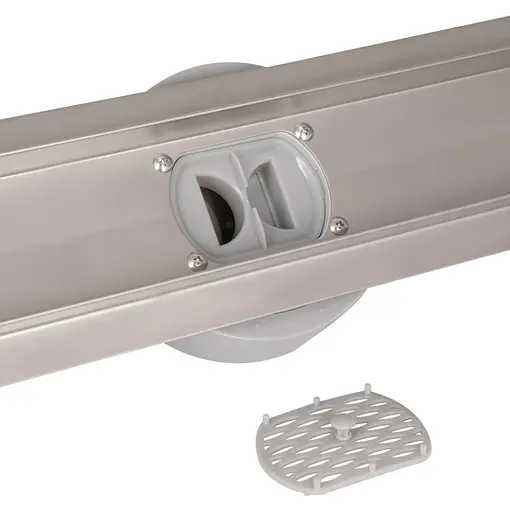 Линейный трап Qtap Scorpio Tile900 из нержавеющей стали, под плитку (поворотный сифон/сухой затвор) QTSCOTILE900 - фото 4