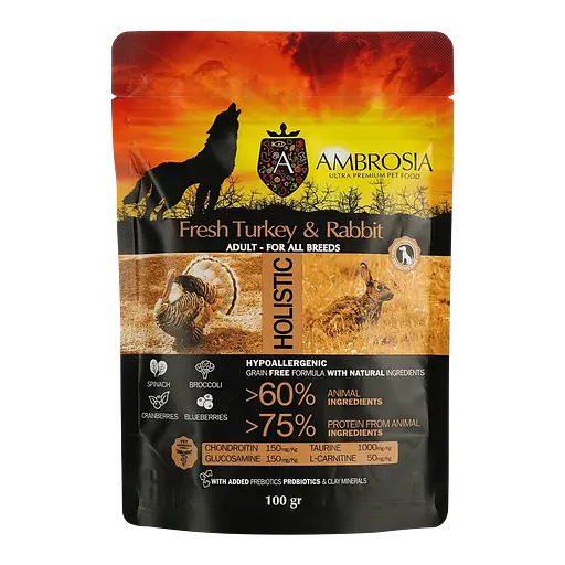 Набір дегустаційного сухого корму для дорослих собак Ambrosia Grain Free 200 г (2 шт. х 100 г) - фото 2