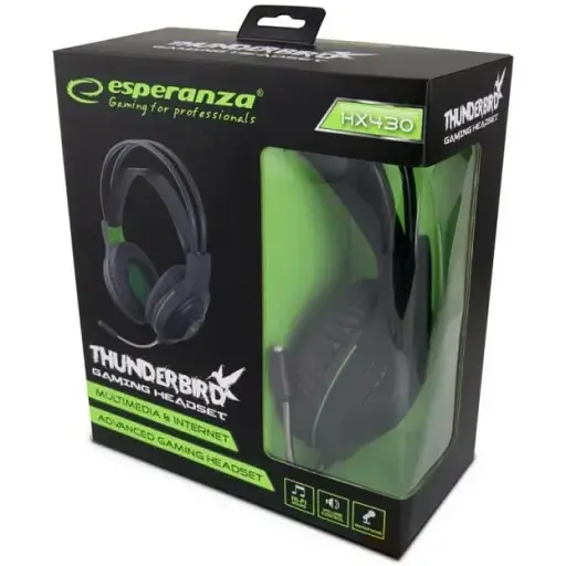 Навушники Esperanza HX430 Thunderbird Black/Green (EGH430) - фото 2
